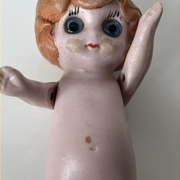 Vintage German Bisque Doll Glass Eye Articulate Arms - Picture 7 of 10